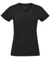 02941 Imperial V Lds SOL'S Ladies Imperial V Neck T-Shirt Deep Black colour image